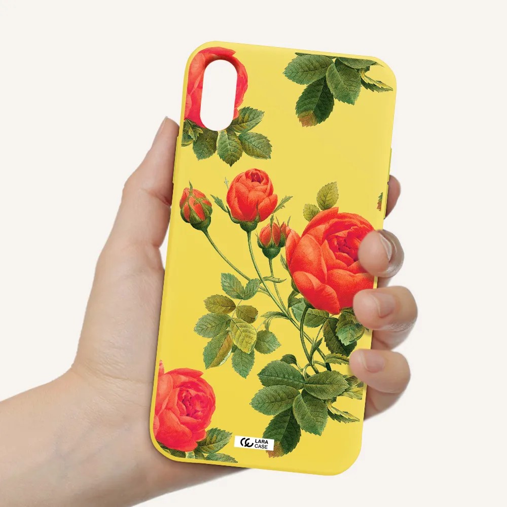 a close-up of a flower Apple iPhone X Silicone canary yellow Case