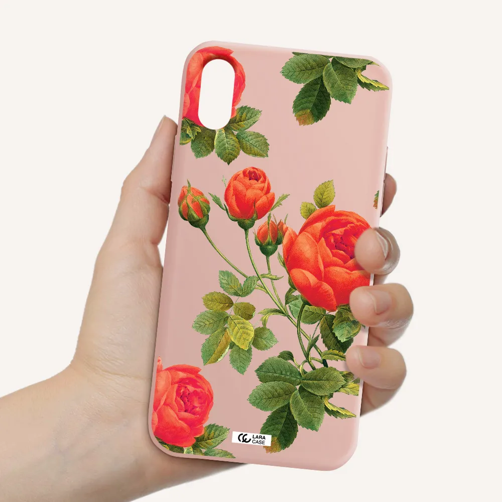 a close-up of a flower Apple iPhone X Silicone pastel pink Case