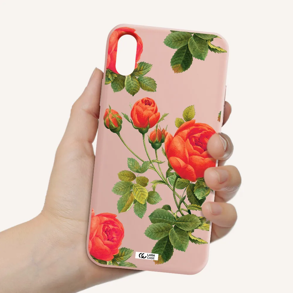 a close-up of a flower Apple iPhone XS Silicone pastel pink Case