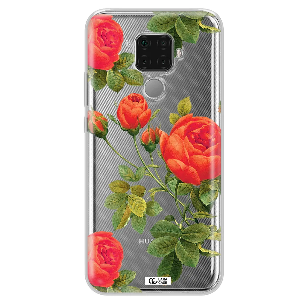 a close-up of a flower Huawei Mate 30 Lite Clear TPU Case
