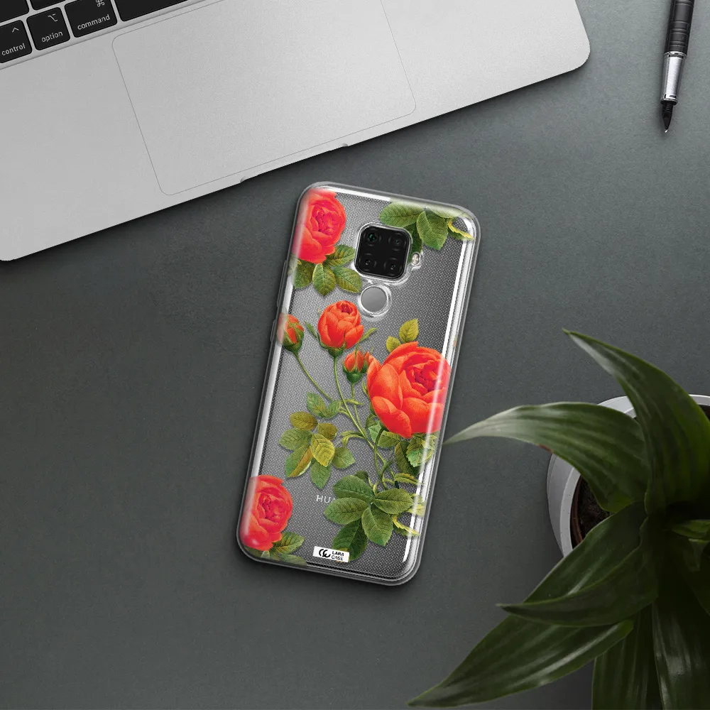 a close-up of a flower Huawei Mate 30 Lite Clear TPU Case