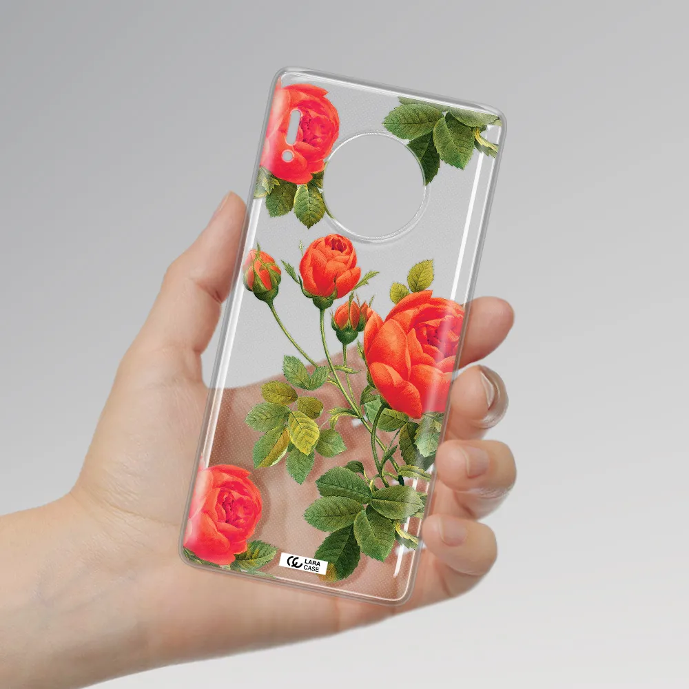 a close-up of a flower Huawei Mate 30 Pro Clear TPU Case