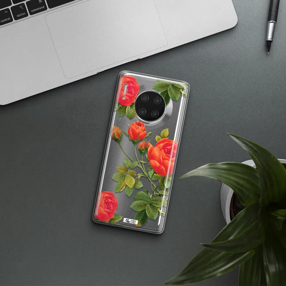 a close-up of a flower Huawei Mate 30 Pro Clear TPU Case