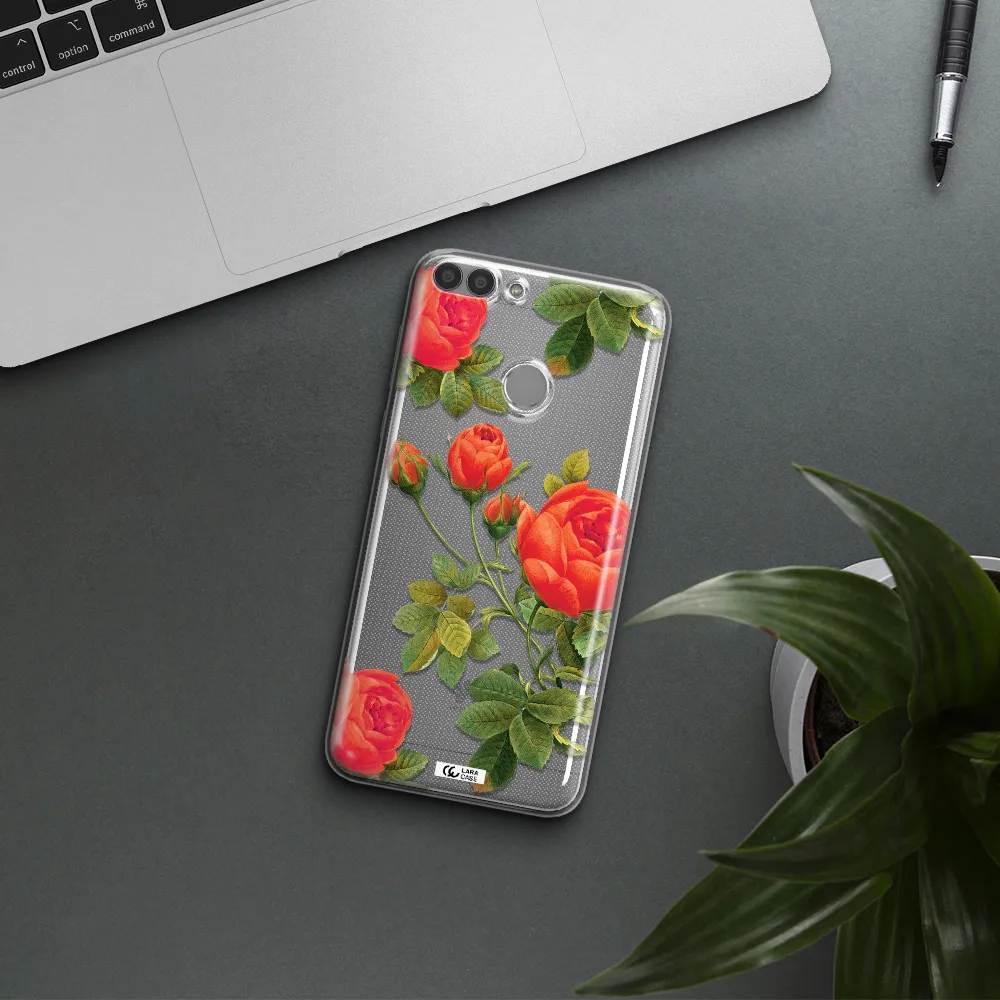 a close-up of a flower Huawei P Smart Clear TPU Case