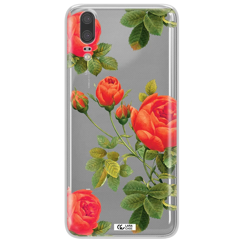 a close-up of a flower Huawei P20 Clear TPU Case