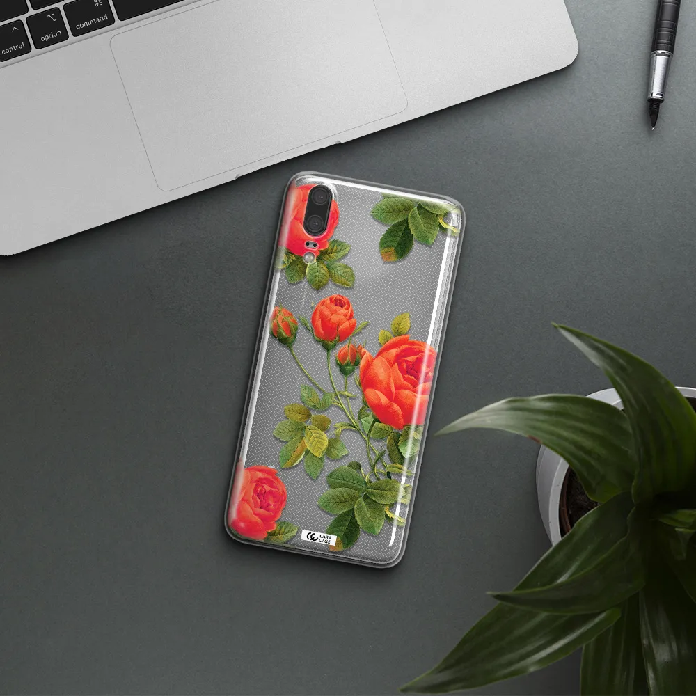 a close-up of a flower Huawei P20 Clear TPU Case