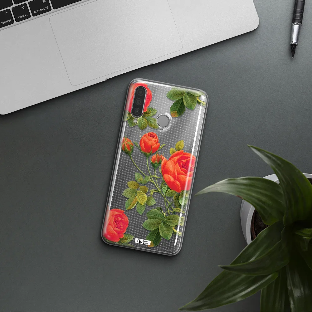 a close-up of a flower Huawei P30 Lite Clear TPU Case