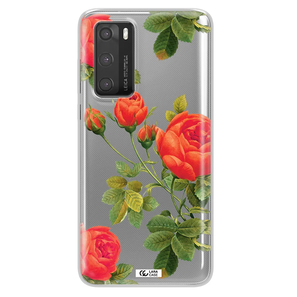 a close-up of a flower Huawei P40 Clear TPU Case