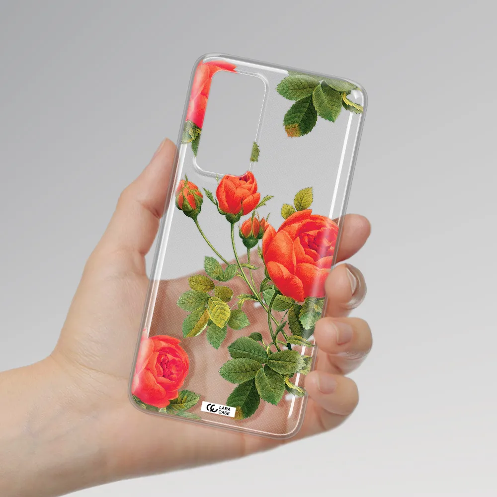 a close-up of a flower Huawei P40 Clear TPU Case