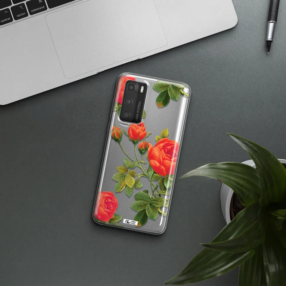 a close-up of a flower Huawei P40 Clear TPU Case
