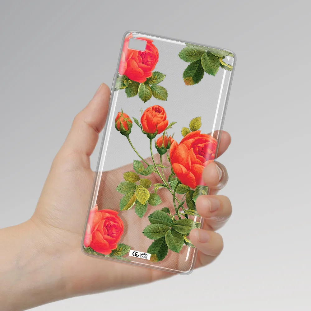 a close-up of a flower Huawei P8 Clear TPU Case