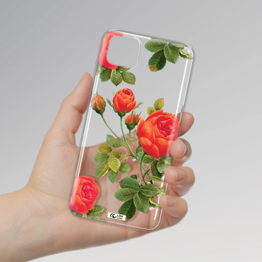 a close-up of a flower Huawei Y5P Clear TPU Case