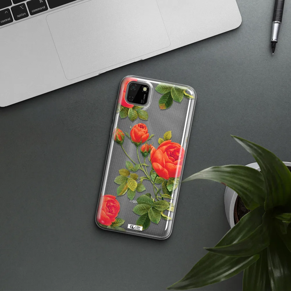 a close-up of a flower Huawei Y5P Clear TPU Case