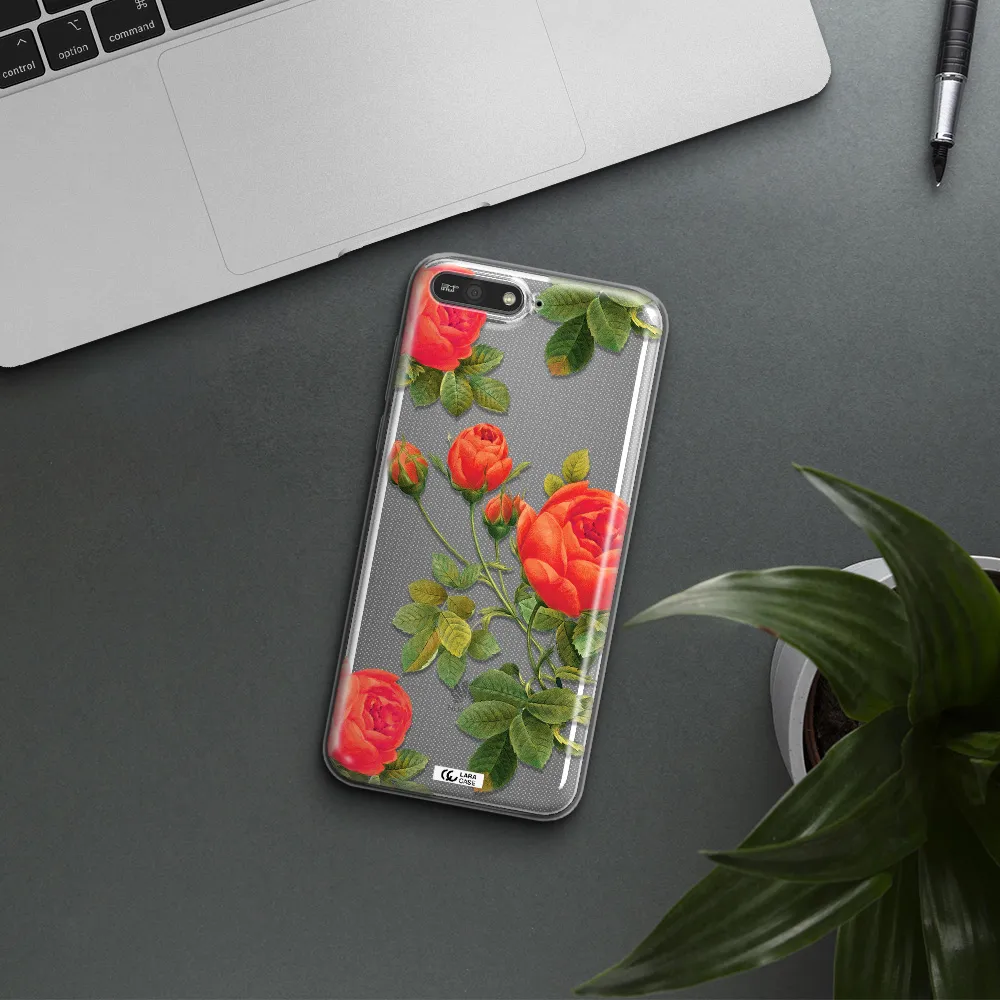 a close-up of a flower Huawei Y6 2018 Clear TPU Case