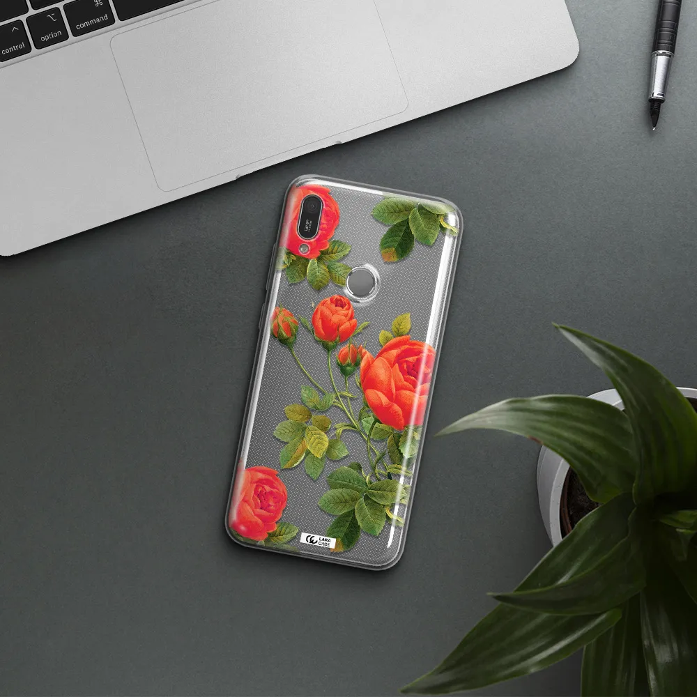 a close-up of a flower Huawei Y6 2019 Clear TPU Case