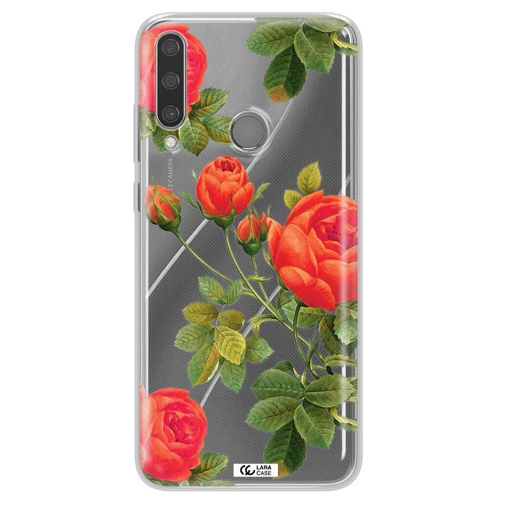 a close-up of a flower Huawei Y6P Clear TPU Case