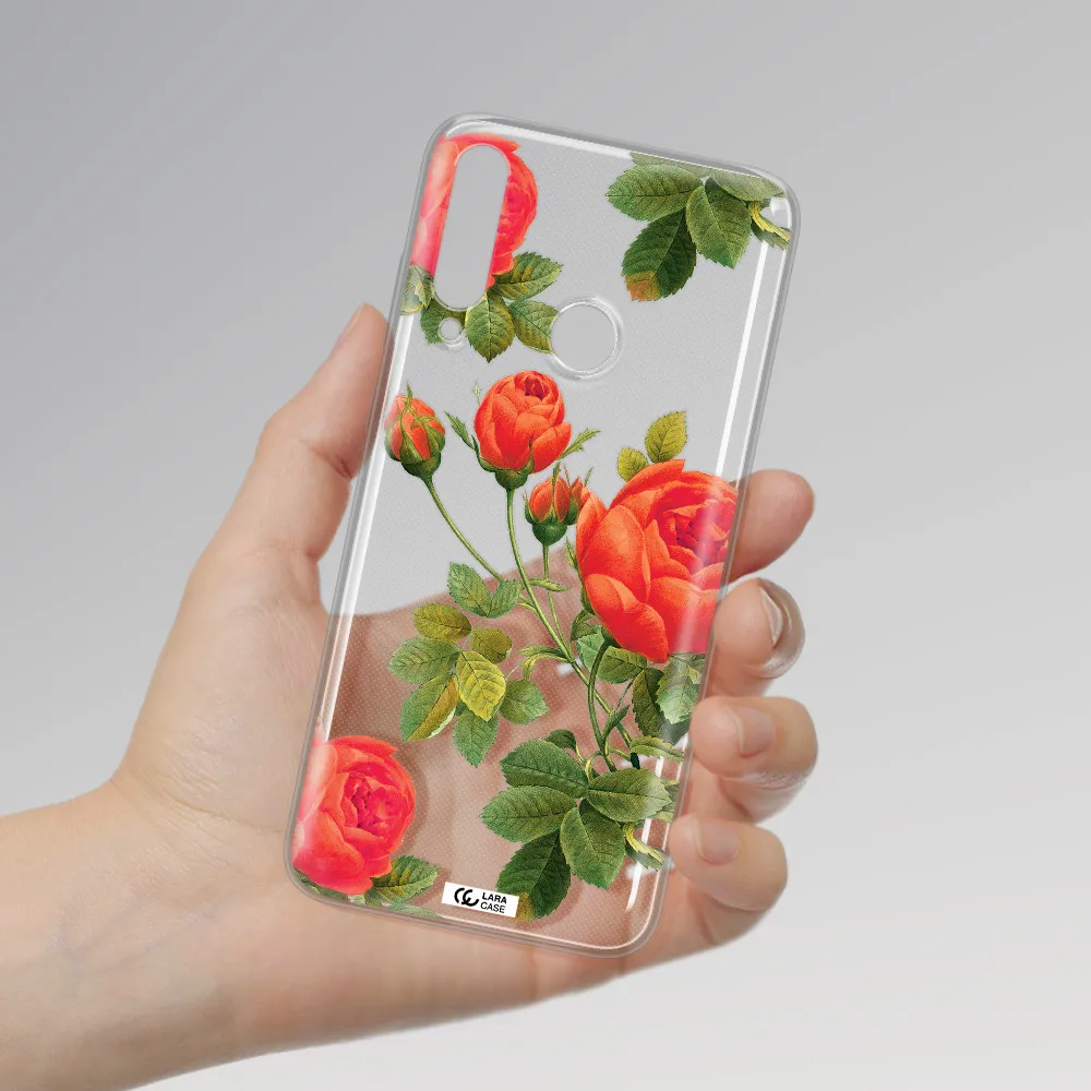 a close-up of a flower Huawei Y6P Clear TPU Case