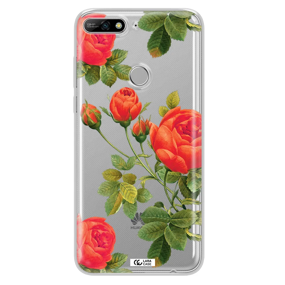 a close-up of a flower Huawei Y7 2018 Clear TPU Case