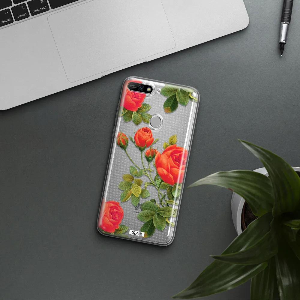 a close-up of a flower Huawei Y7 2018 Clear TPU Case
