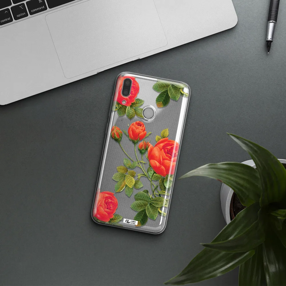 a close-up of a flower Huawei Y7 2019 Clear TPU Case