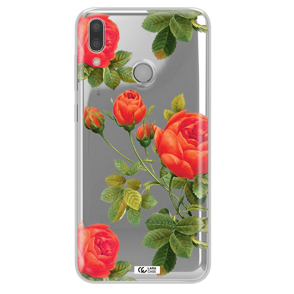 a close-up of a flower Huawei Y9 2019 Clear TPU Case