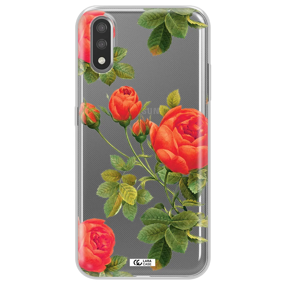 a close-up of a flower Samsung A01 Clear TPU Case