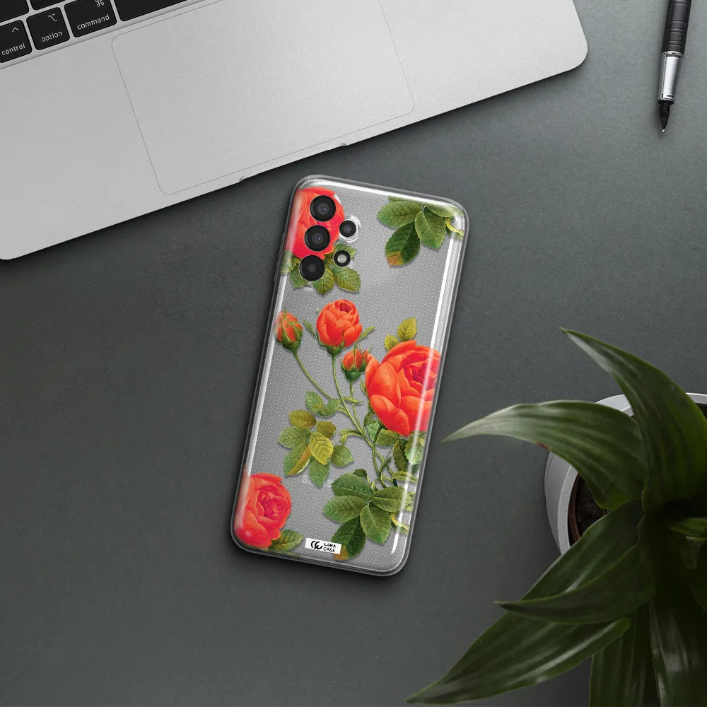 a close-up of a flower Samsung A13 Clear TPU Case