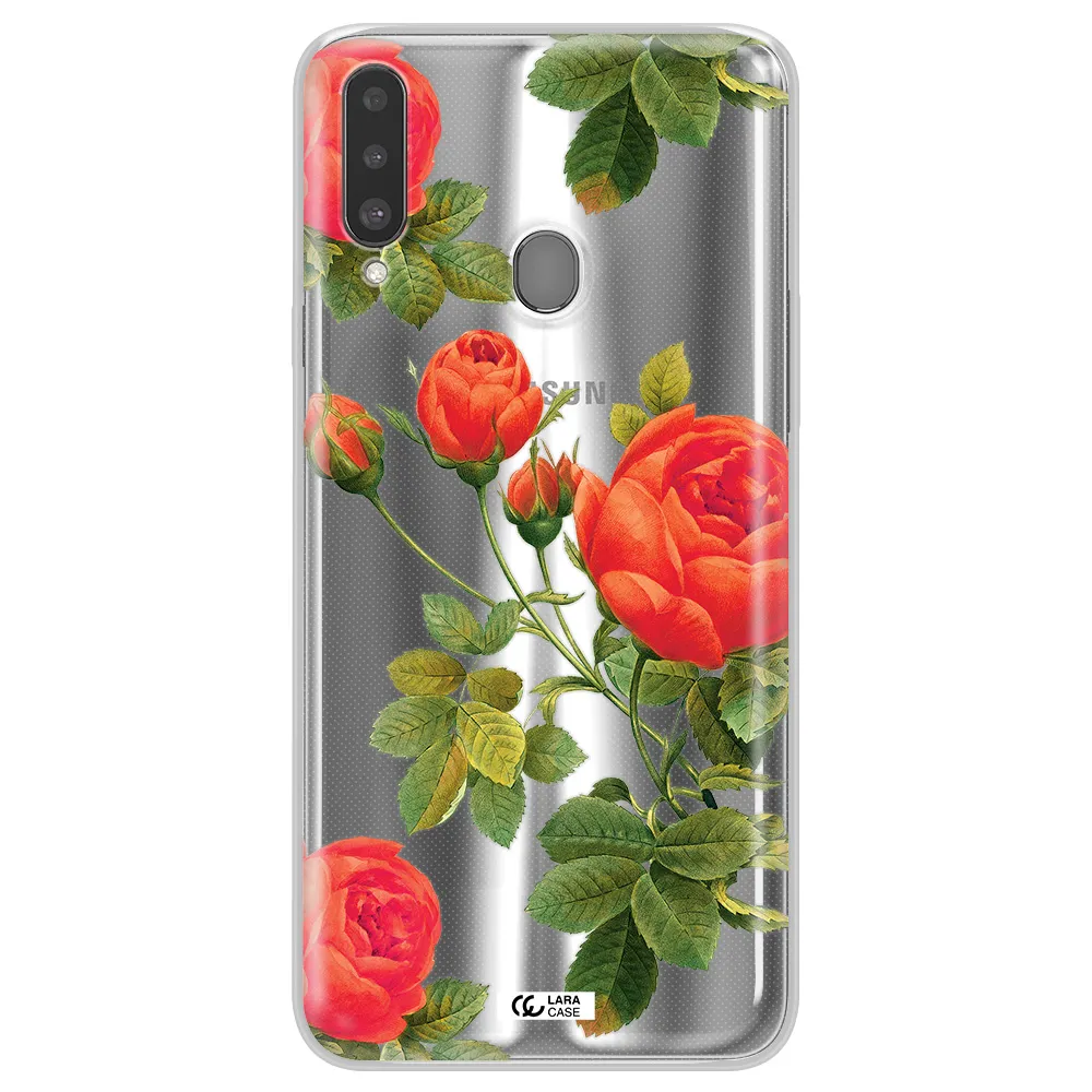 a close-up of a flower Samsung A20S Clear TPU Case