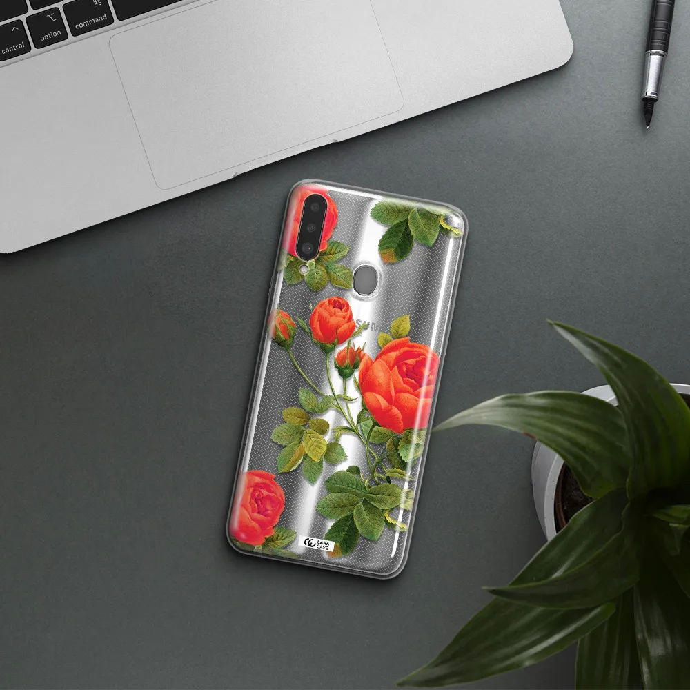 a close-up of a flower Samsung A20S Clear TPU Case