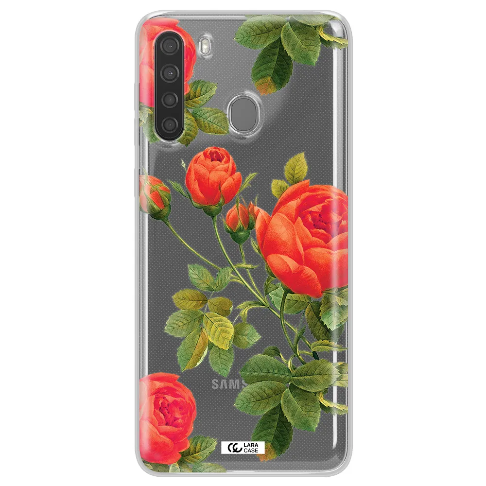 a close-up of a flower Samsung A21 Clear TPU Case