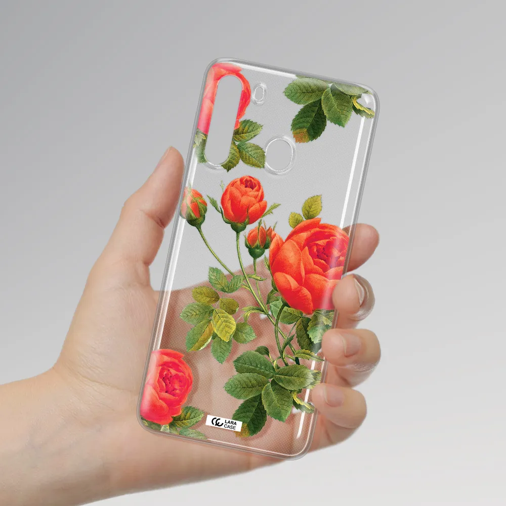 a close-up of a flower Samsung A21 Clear TPU Case