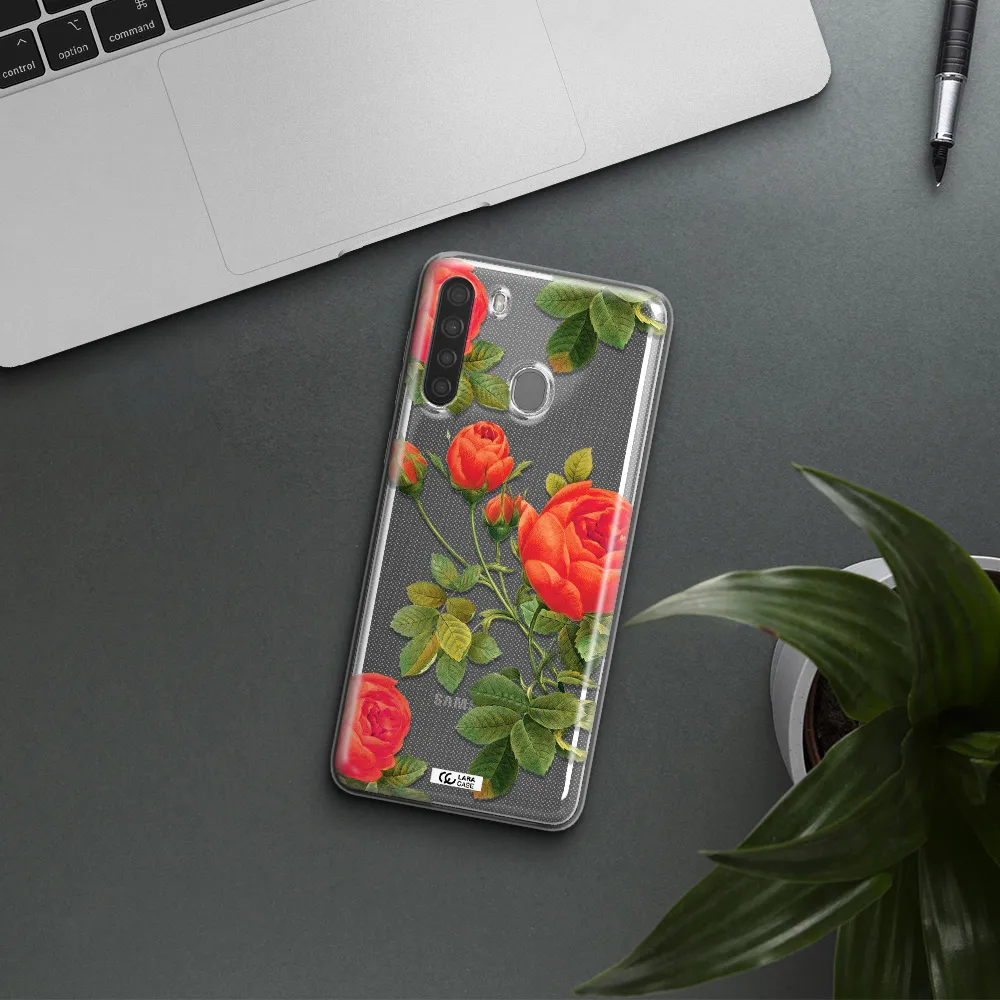 a close-up of a flower Samsung A21 Clear TPU Case