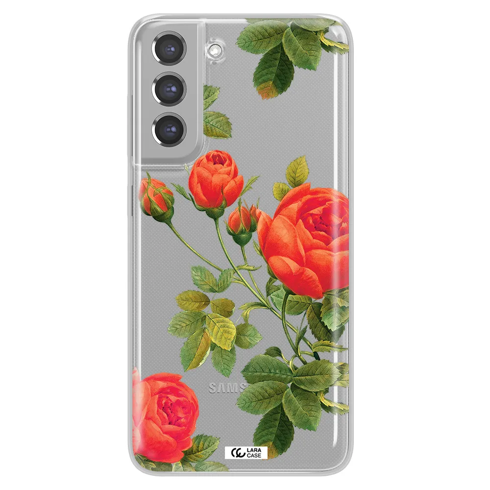 a close-up of a flower Samsung A21 Fe Clear TPU Case