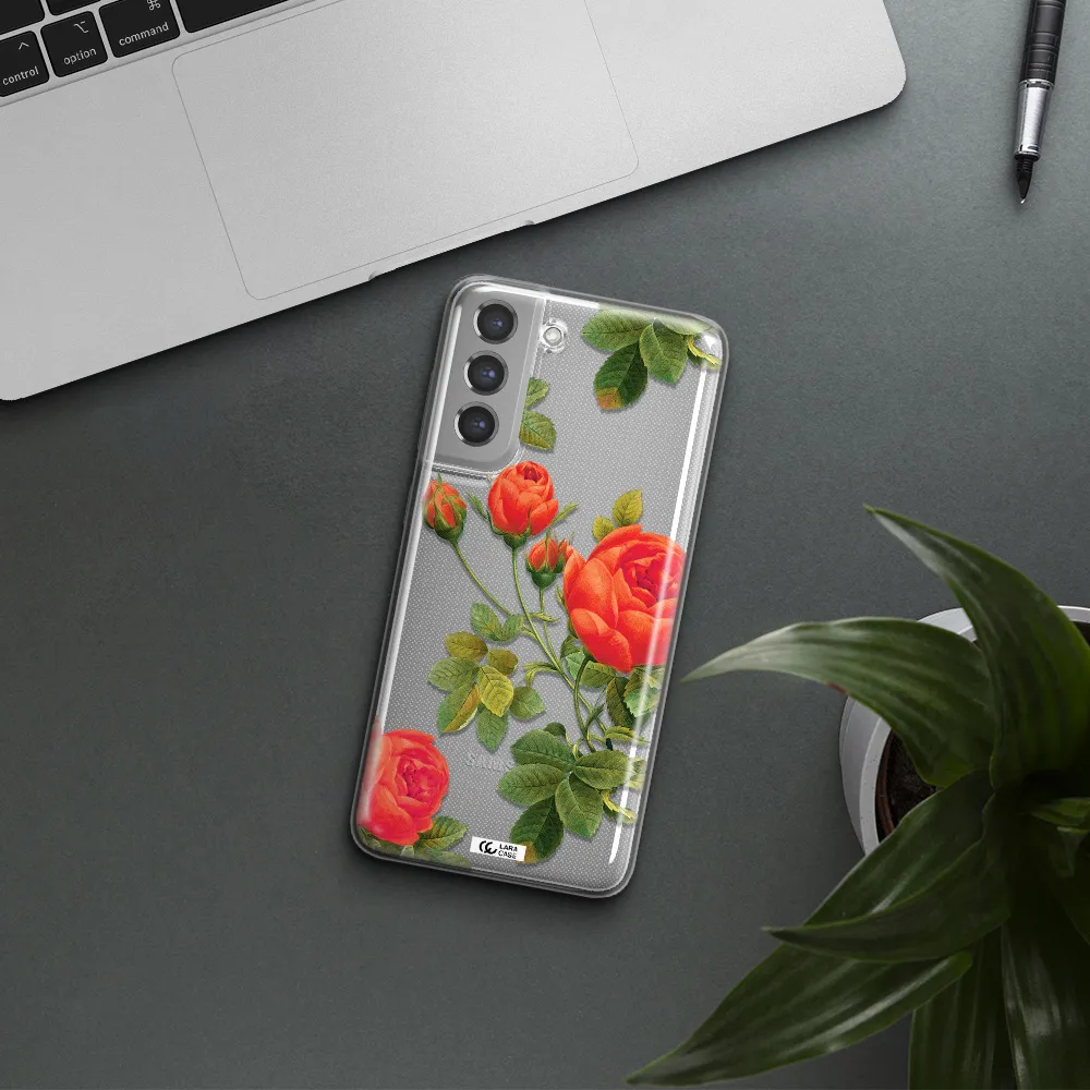 a close-up of a flower Samsung A21 Fe Clear TPU Case