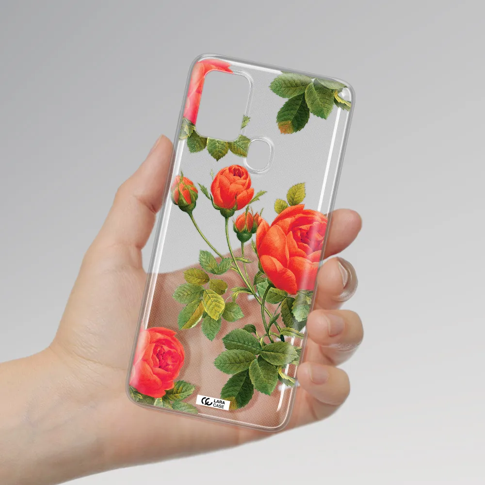 a close-up of a flower Samsung A21S Clear TPU Case