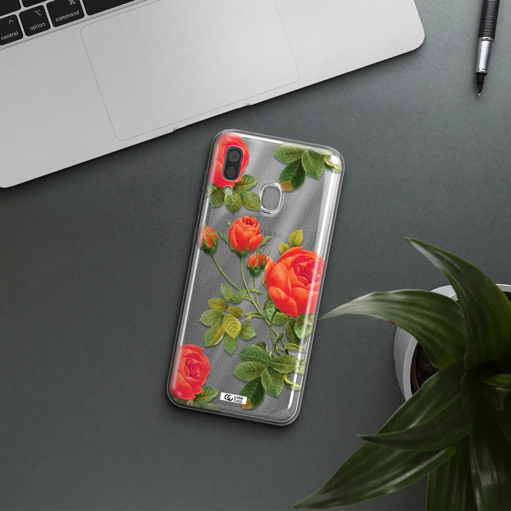 a close-up of a flower Samsung A30 Clear TPU Case