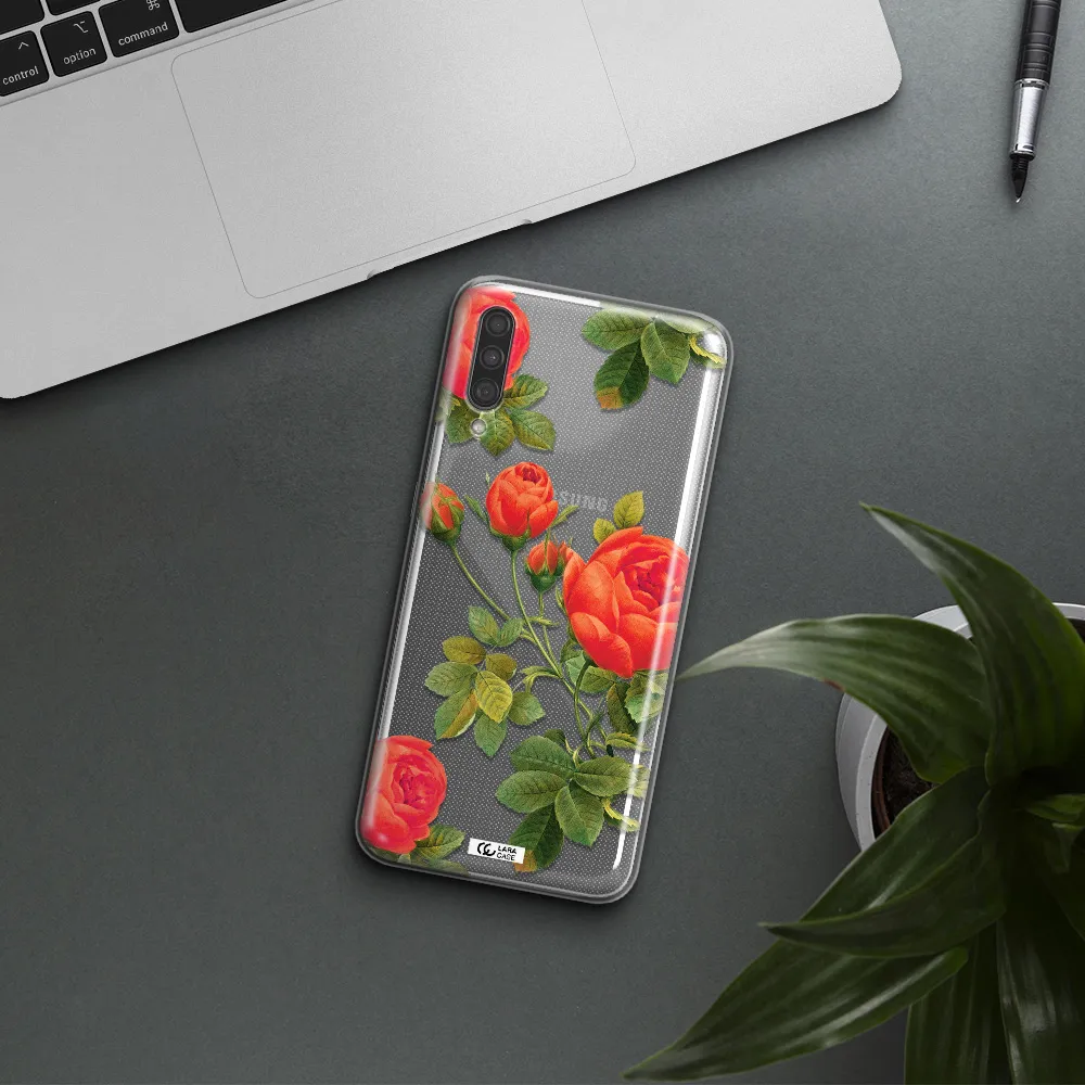 a close-up of a flower Samsung A30S Clear TPU Case