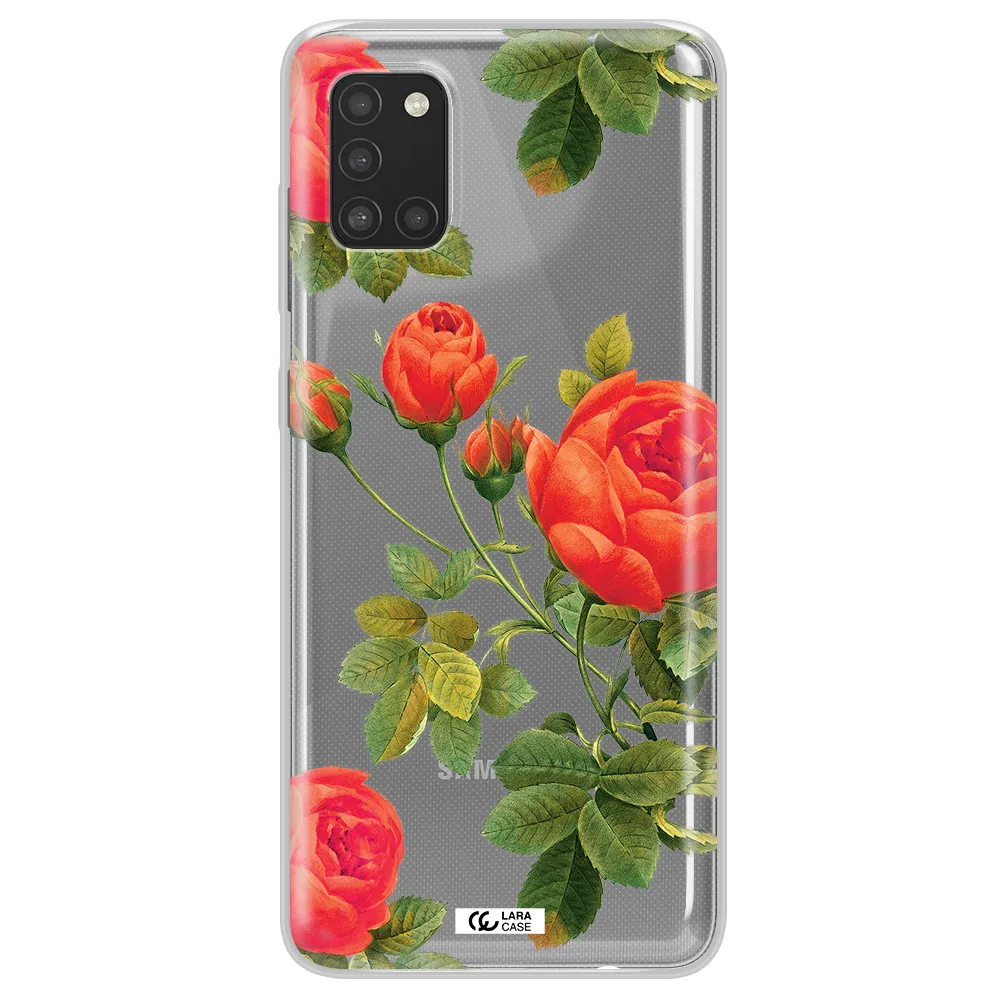 a close-up of a flower Samsung A31 Clear TPU Case