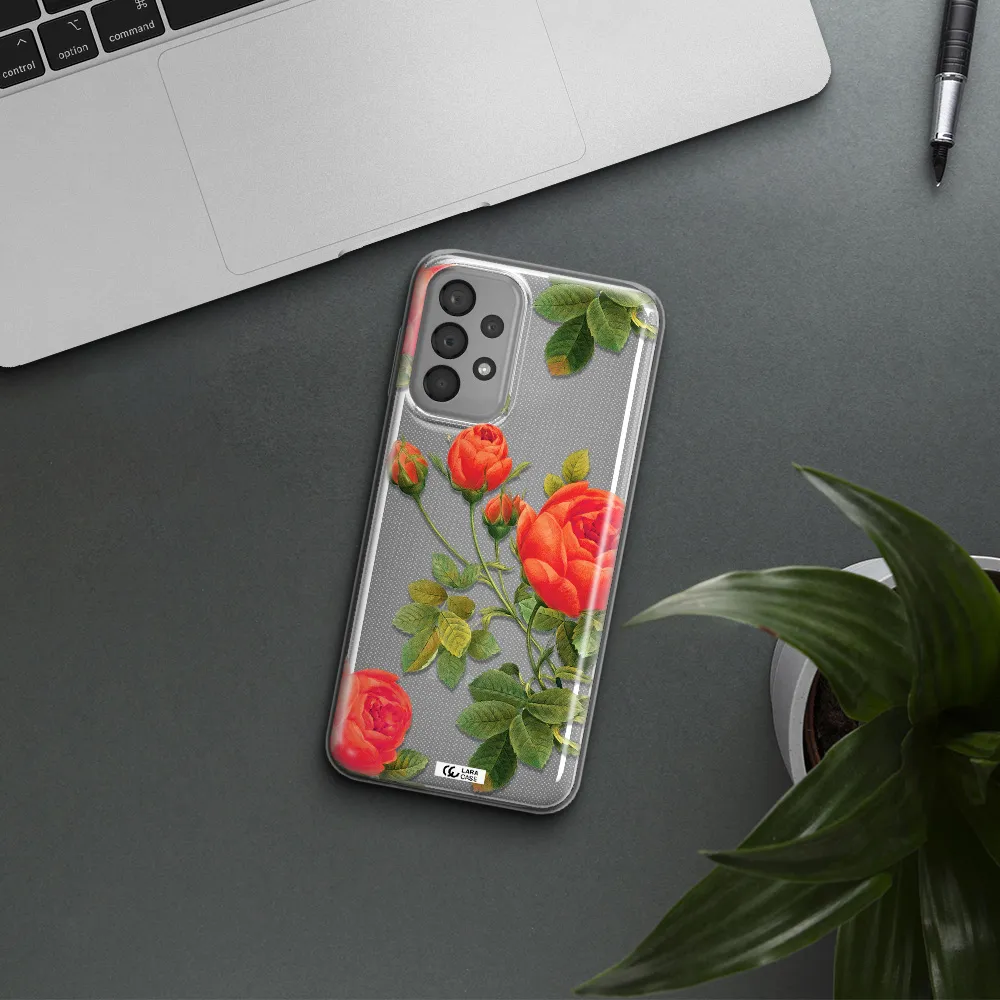 a close-up of a flower Samsung A33 Clear TPU Case