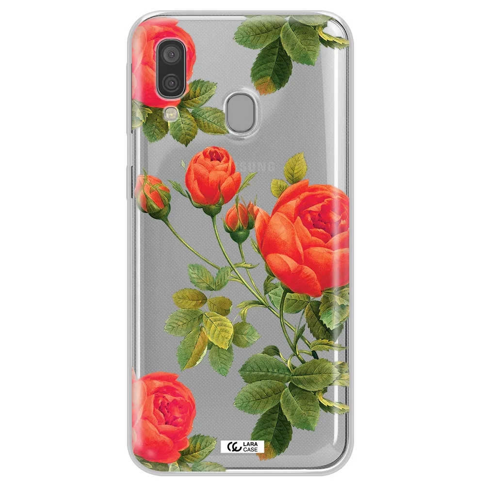 a close-up of a flower Samsung A40 Clear TPU Case