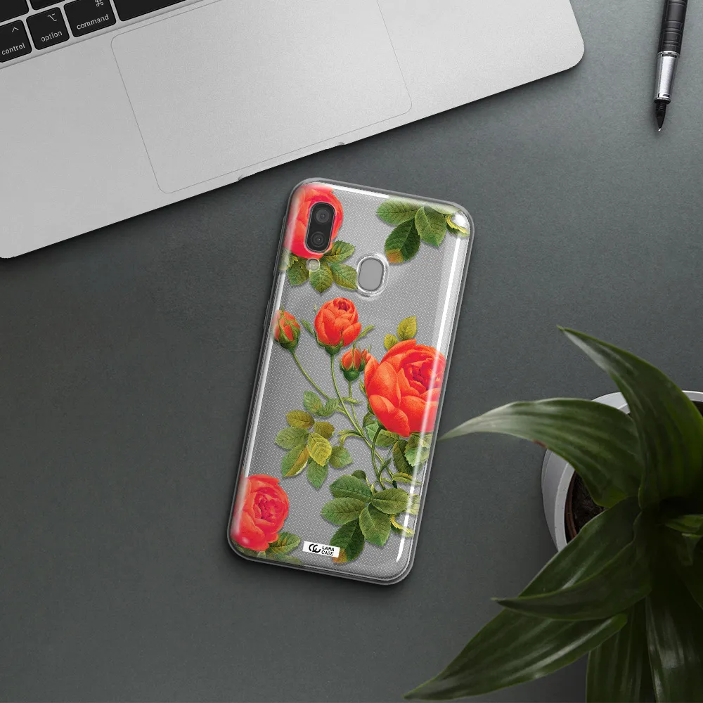 a close-up of a flower Samsung A40 Clear TPU Case