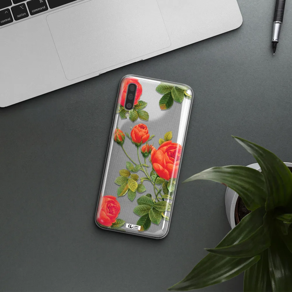 a close-up of a flower Samsung A50 Clear TPU Case