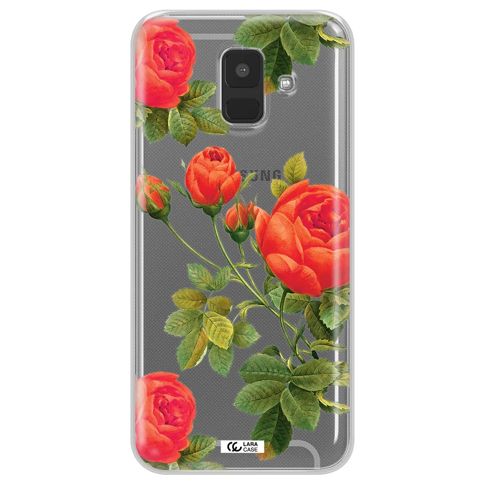 a close-up of a flower Samsung A6 Clear TPU Case