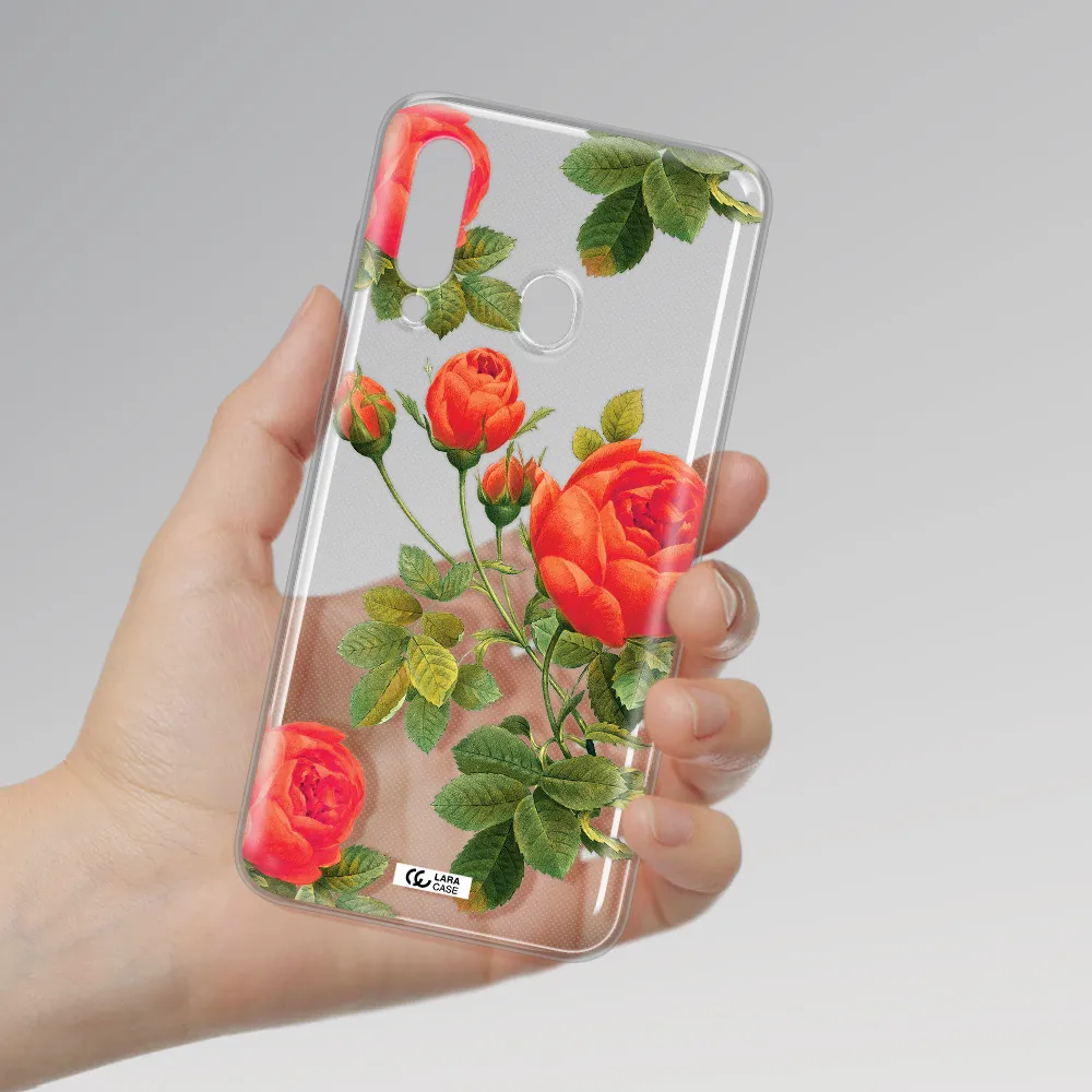 a close-up of a flower Samsung A60 Clear TPU Case