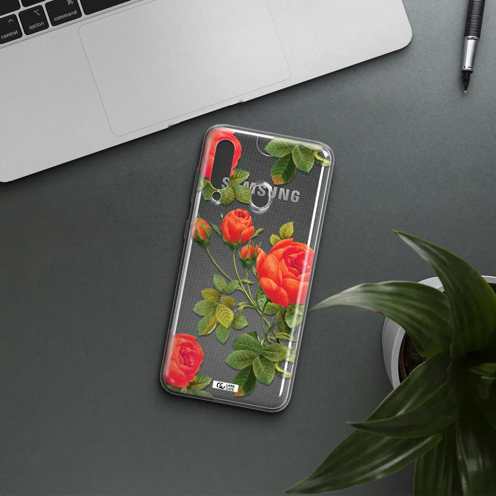 a close-up of a flower Samsung A60 Clear TPU Case