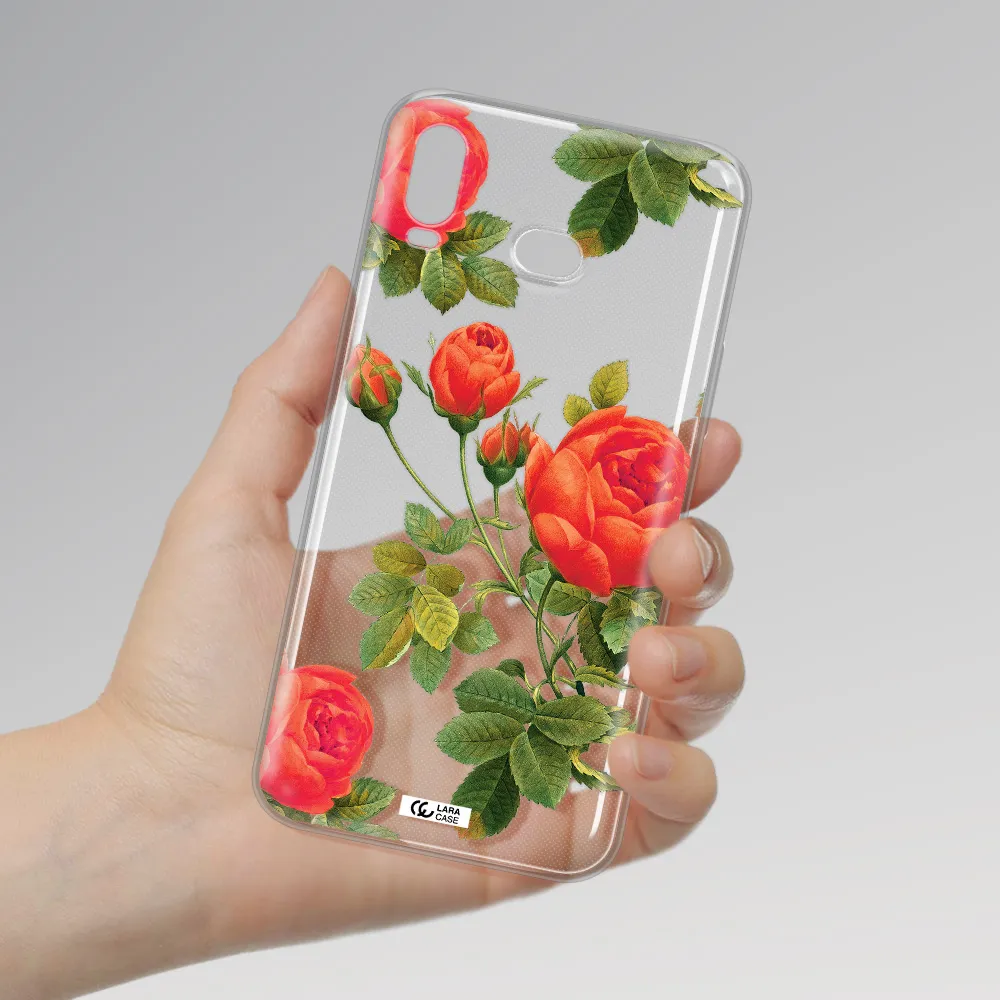 a close-up of a flower Samsung A6S Clear TPU Case