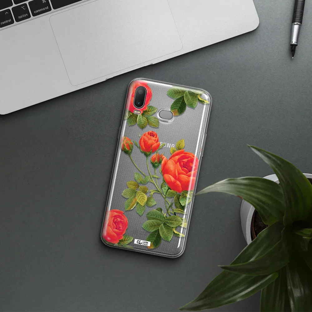 a close-up of a flower Samsung A6S Clear TPU Case