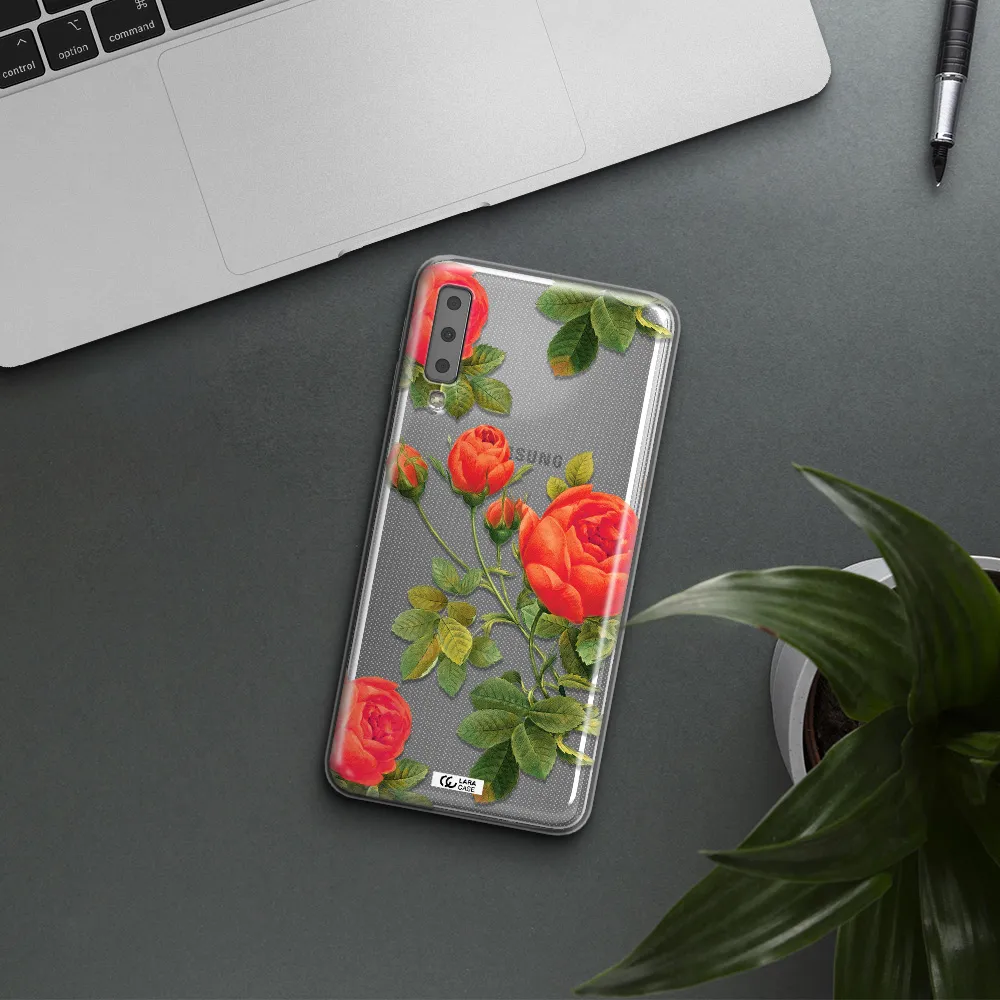 a close-up of a flower Samsung A7 2018 Clear TPU Case
