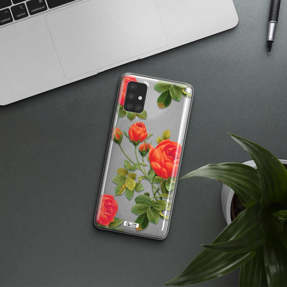 a close-up of a flower Samsung A71 Clear TPU Case