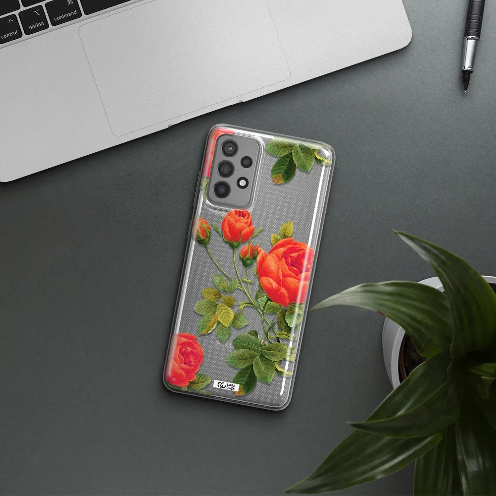 a close-up of a flower Samsung A72 Clear TPU Case